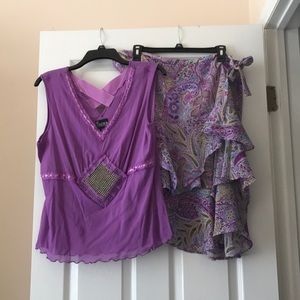 EUC 2 piece - top and skirt